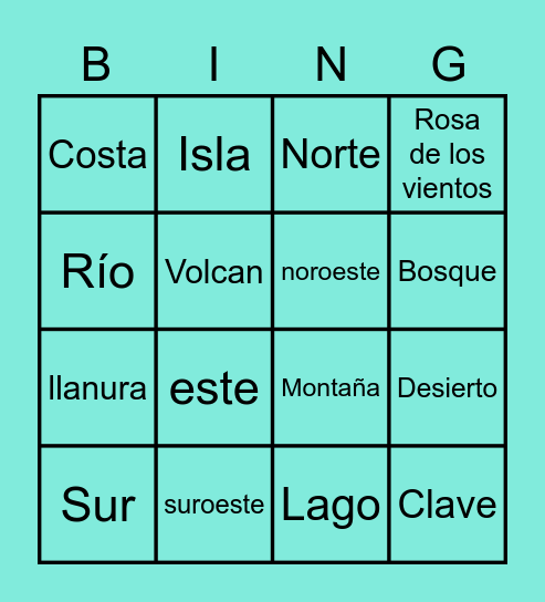 Formaciones Naturales Bingo Card