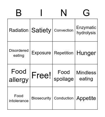 Year 12 key terms revision Bingo Card