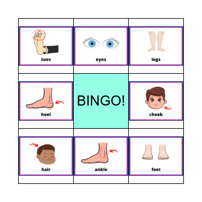 Body Parts Bingo Card