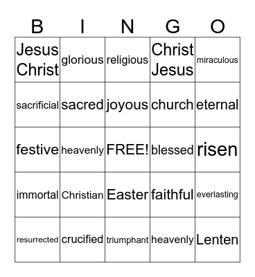 EASTER Bingo Card