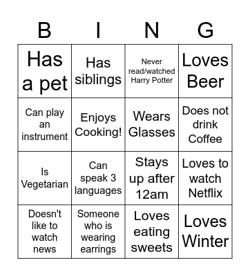 RUB Get together Bingo Card