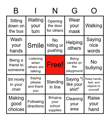 Be Attitude Bingo Card