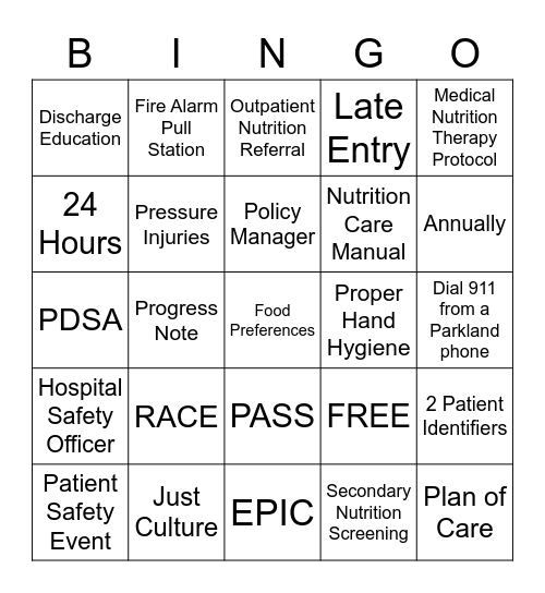 Survey Ready BINGO Card