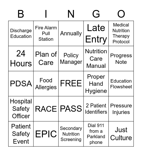 Survey Ready BINGO Card