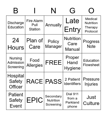 Survey Ready BINGO Card