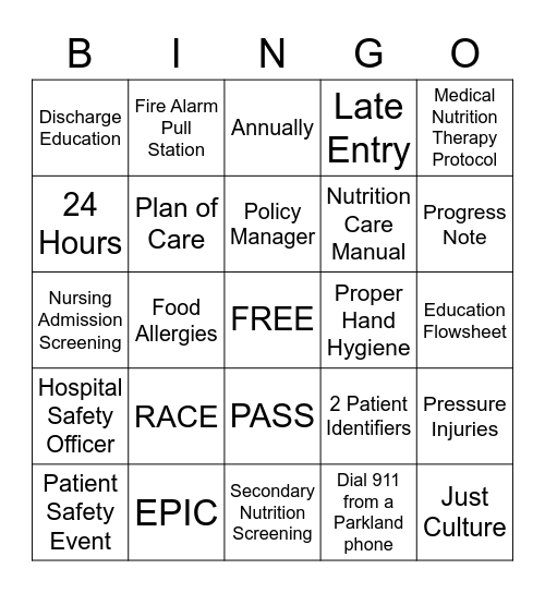 Survey Ready BINGO Card