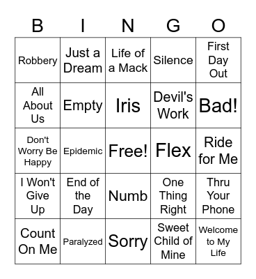 Music Bingo Card