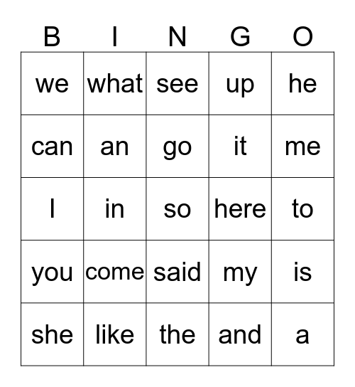 PALS Graduation Bingo Card