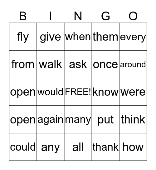 PALS Graduation Bingo Card