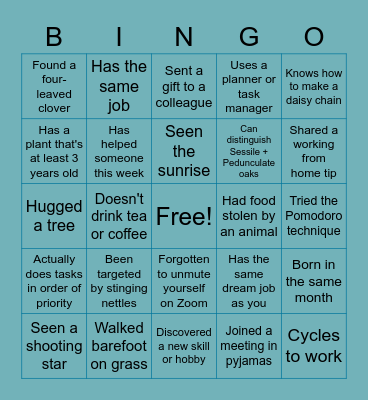 Human Bingo Card