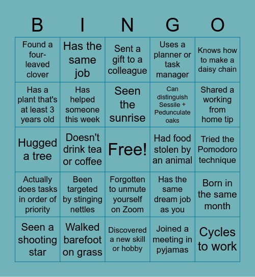 Human Bingo Card