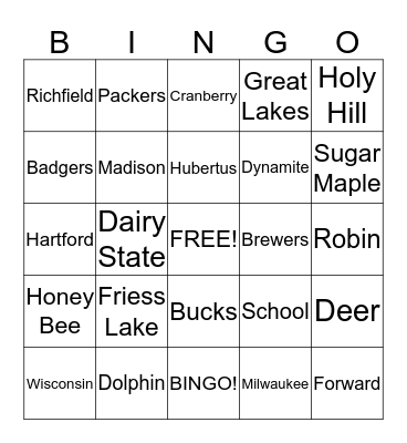 Friess Lake BINGO Card