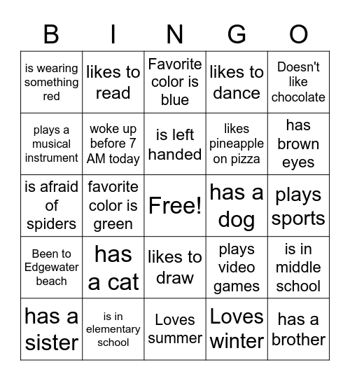 Bingo Board! Bingo Card