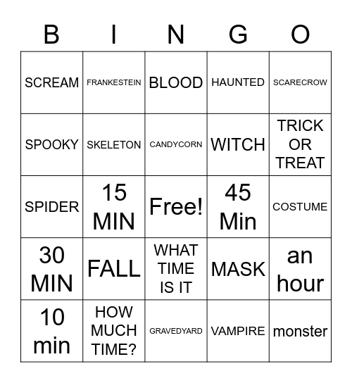 Halloween ASL Bingo Card