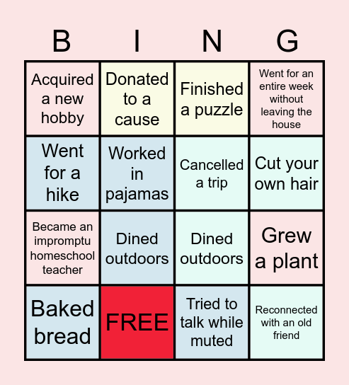 FY 2021 Bingo! Bingo Card