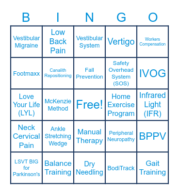 FYZICAL BINGO Card