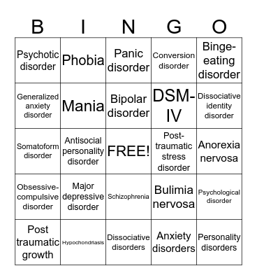 Psychology BINGO Card