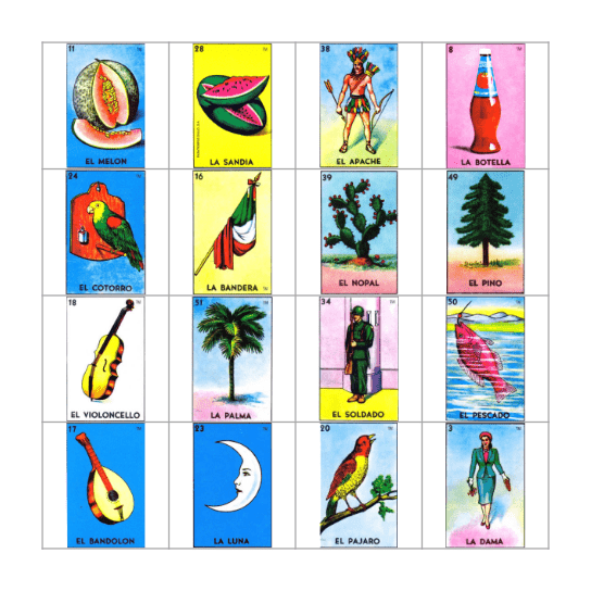 Loteria Bingo Card