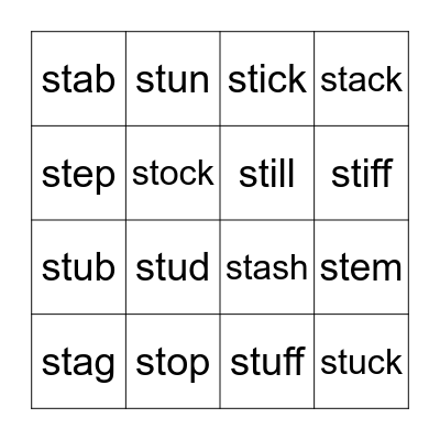 st- blends BINGO Card