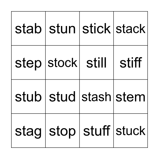 st- blends BINGO Card