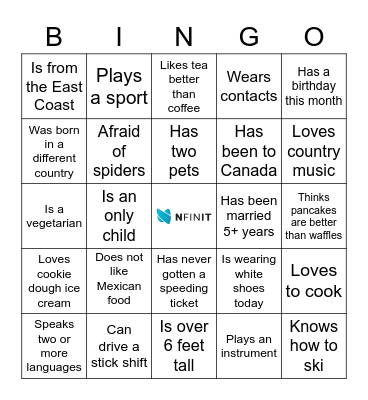 Find someone who... Bingo Card