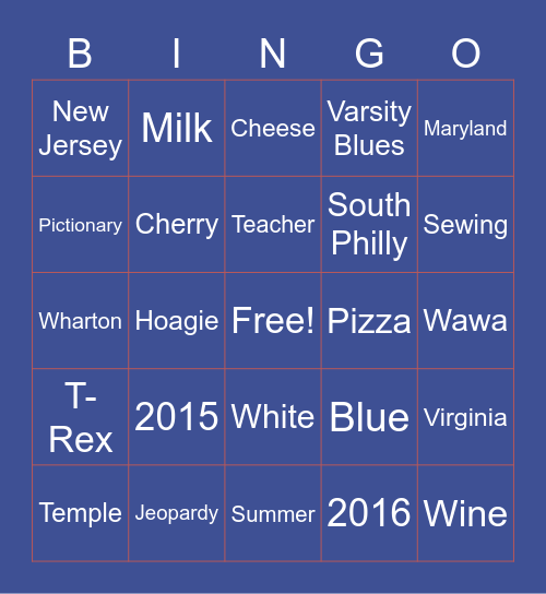 Jenn Trivia Bingo Card