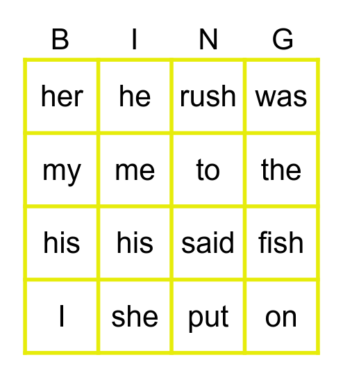 Unit 1 Week 2 Bingo Card