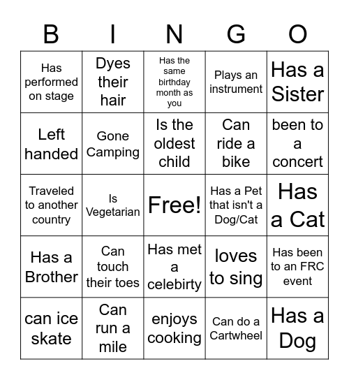 Robotics Bingo Card