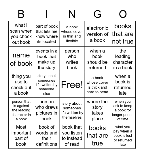 LIBRARY BINGO Card