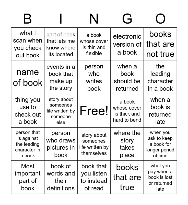 LIBRARY BINGO Card