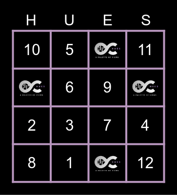 HUE-GO Bingo Card