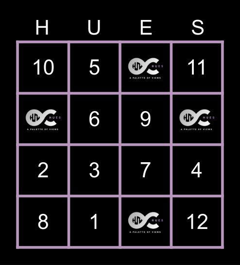 HUE-GO Bingo Card