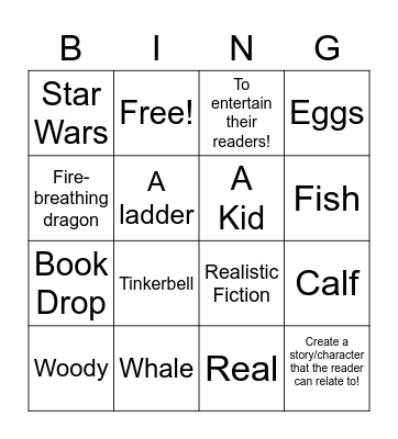 REALISTIC FICTION Bingo Card