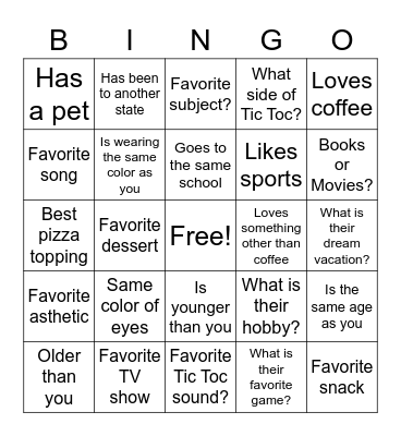 Ask or find someone... Bingo Card