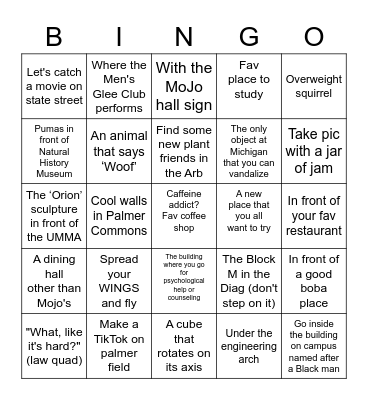 MRADS Fall Scavenger Hunt Bingo Card