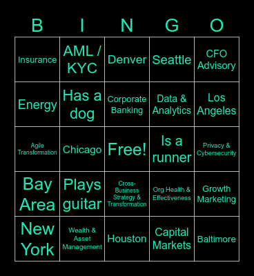 DEIB Networking Event Bingo Card