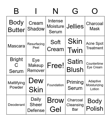 Beautycounter Bingo Card