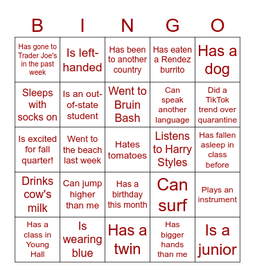 SSF Icebreaker Bingo Card