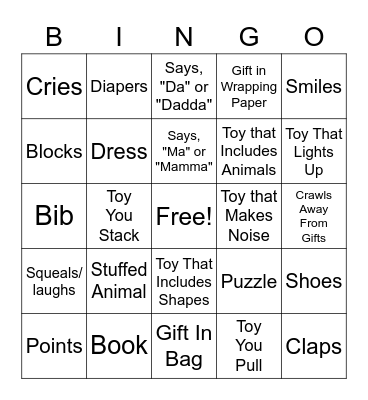 Princess Elizabeth's Birthday Bingo Card