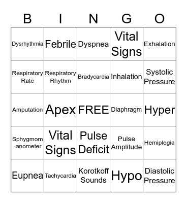 Chapter 22 Bingo Vocabulary Bingo Card