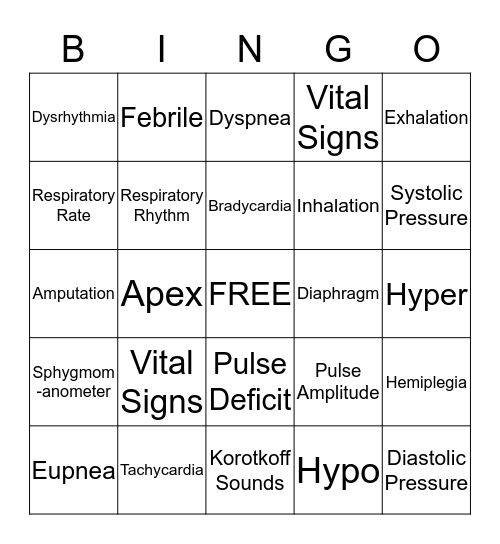 Chapter 22 Bingo Vocabulary Bingo Card