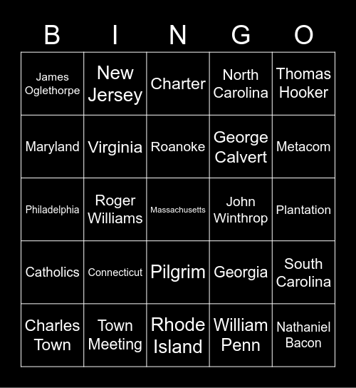 Chapter 3 Bingo Card