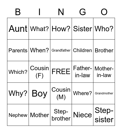 ASL bingo Card