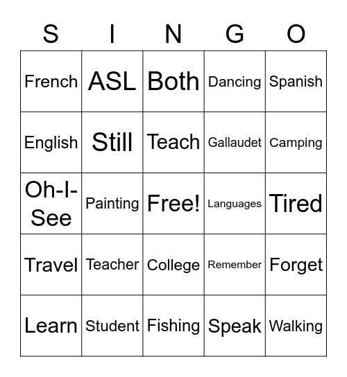 Unit 2.1 - 2.4 Bingo Card