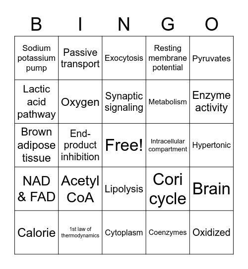 Module 2 Bingo Card