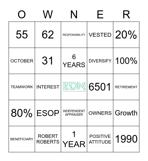 ESOP TRIVIA Bingo Card