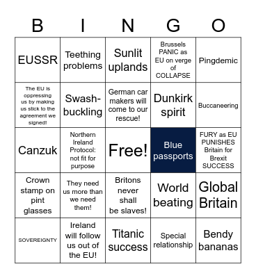 Brexit Bingo Card