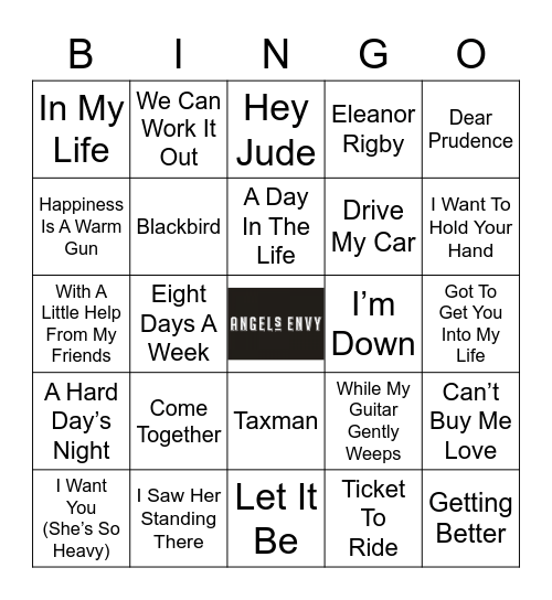 v77 Sounds Like The Beatles Bingo Card