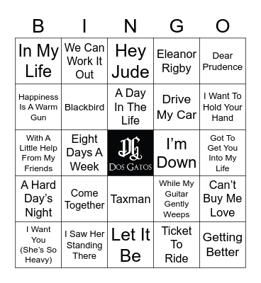 v77 Sounds Like The Beatles Bingo Card