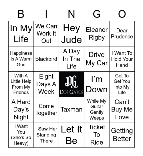 v77 Sounds Like The Beatles Bingo Card